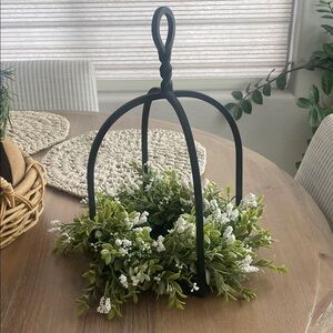 Interior Delights Twisted Top Lantern with floral candle ring